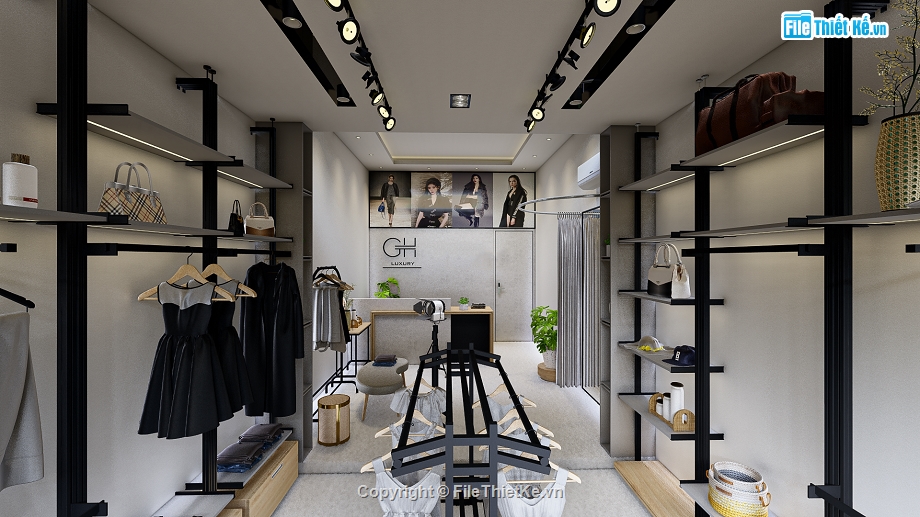 file sketchup shop thời trang,sketchup shop quần áo,model su shop quần áo,Model Shop thời trang,Sketchup shop quần áo